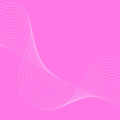 Abstract background with waves. Vector banner with lines. Background for music album, poster, card, advertisement. Geometric element for design. Pink color. Valentine's Day. Women's Day