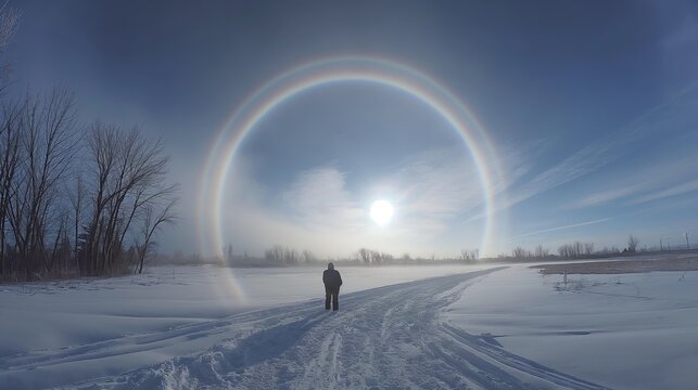 Circular rainbow in the sky