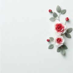 red rose on a white background