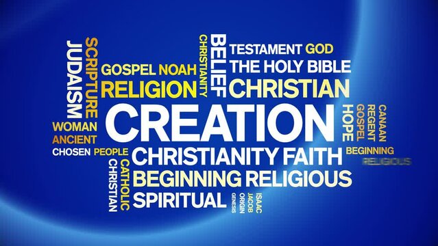 Creation animated tag word cloud;text design animation kinetic typography seamless loop.