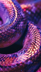 Fototapeta premium Purple snakes background, snake's skin texture backdrop