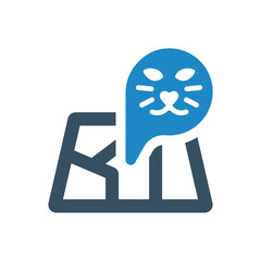 cat location icon vector illustration