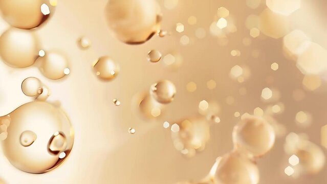 golden face serum molecules or droplets structure
