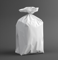 White packaging, isolated on a gray background - ideal for representing waste management, recycling and environmental awareness