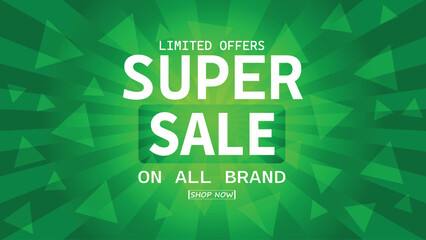 Sale banner template design . Super Sale, end of season special offer banner. vector illustration.