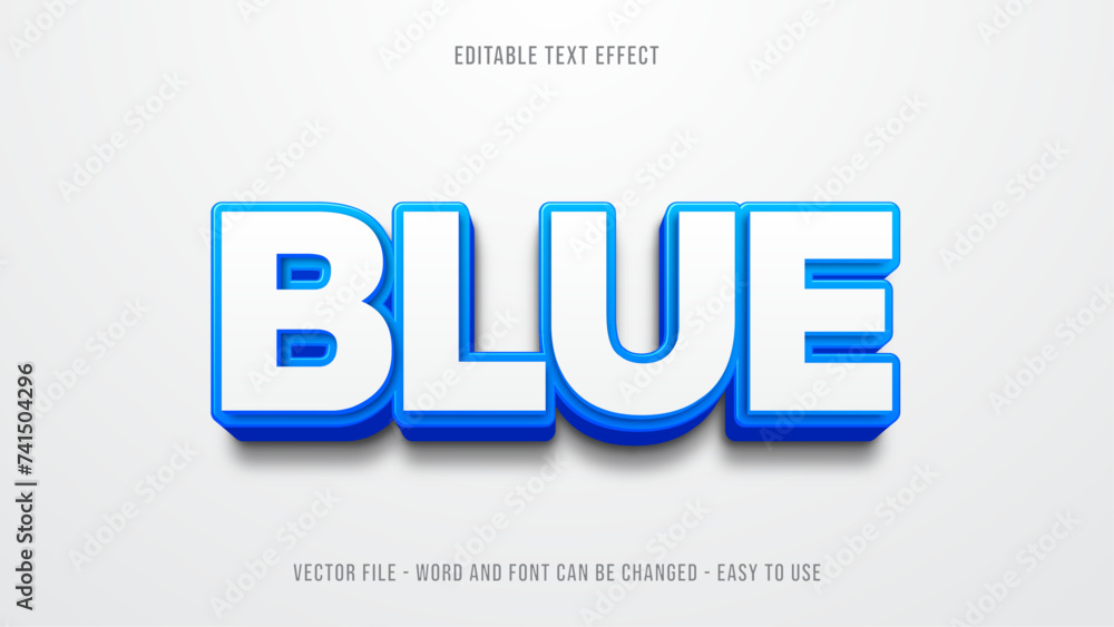 Poster editable text effect blue, clear text style