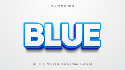 Editable text effect blue, clear text style