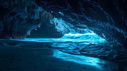 Ice cave winter frozen nature background landscape,
Beautiful icelandic ice cave

 - obrazy, fototapety, plakaty