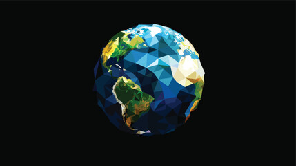 Vector earth globe illustration. Polygonal planet