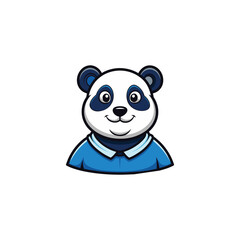 Cute baby panda character logo vector illustration