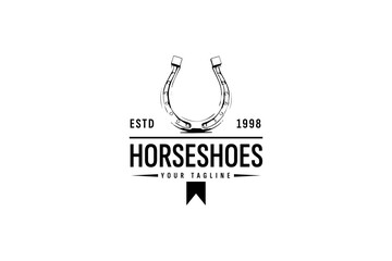 horseshoe logo vector icon illustration - obrazy, fototapety, plakaty