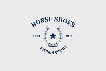 horseshoe logo vector icon illustration