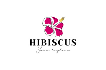 hibiscus logo vector icon illustration © Dyn Studio