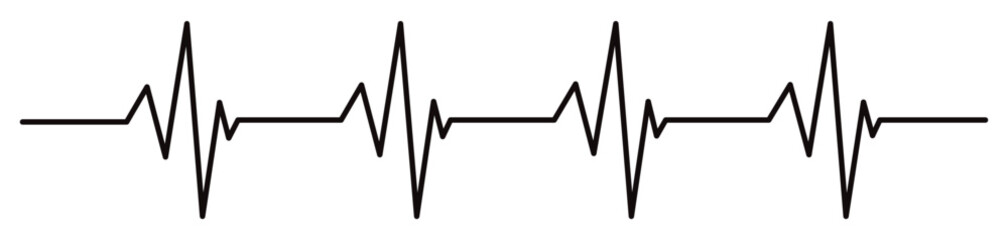Black heartbeat icon. Vector illustration. Heartbeat sign in flat design. eps 10	
