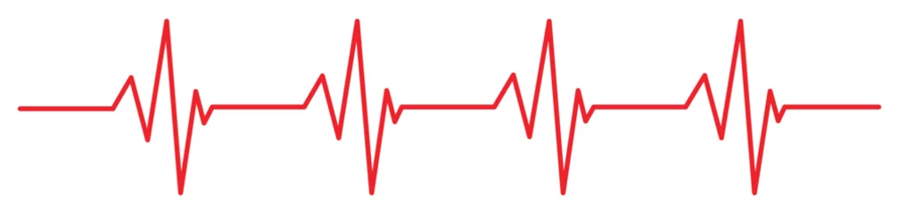 Foto op Plexiglas Heartbeat red line icon. EKG and cardio symbol. Vector illustration isolated on white background © Quirk Craft Studio