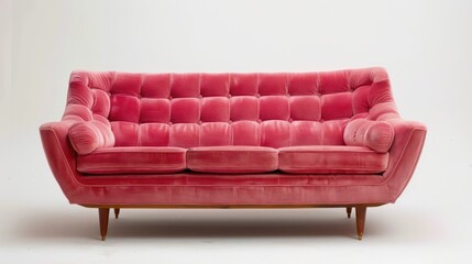 pink sofa, isolated on white