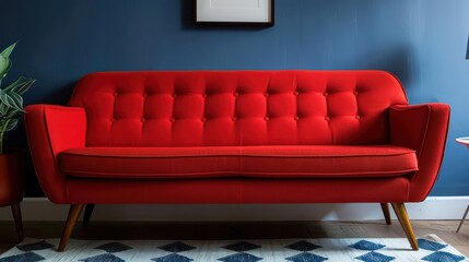 red sofa, Danish style --ar 16:9 --v 6 Job ID: 573671e2-b25a-46d3-936b-e8d01da6ad6e