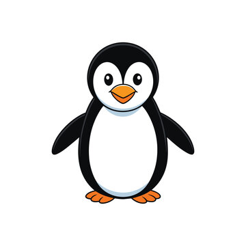 Cute happy penguin vector icon illustration