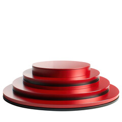 3D Dynamic Product Display Podium - Unique Promotional stage to present a product or item. Empty display stand for promotional display. glossy red femme fatale. 