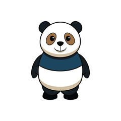Cute panda standing on white background