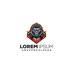 Gorilla illustration mascot logo