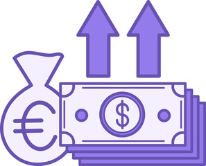 Profit Colored Icon. Income Increase Vector Icon. Business and Finance Concept