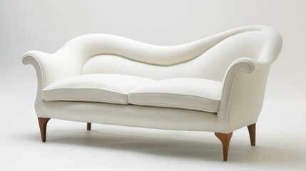 minimalist white sofa isolated on a white background