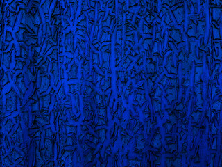 Corrugated metal texture surface background with navy blue color peeling paint.