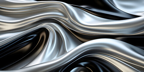 Glossy Silver Liquid Texture Background. Melted Metal Background