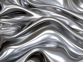 Glossy Silver Liquid Texture Background. Melted Metal Background