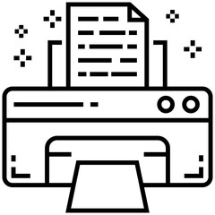 Printing device line  icon design, printer 