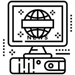 Online news line icon design 