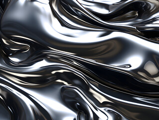 Abstract Silver Fluid Texture Background. Melted Metal