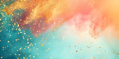 Golden Glitter: A Perfect Setting for Celebrations and Glamour. Concept Party Decor, Celebration Themes, Festive Accessories, Glamorous Backgrounds