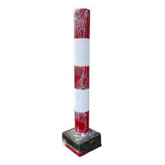 red and white Warning pillar isolate.