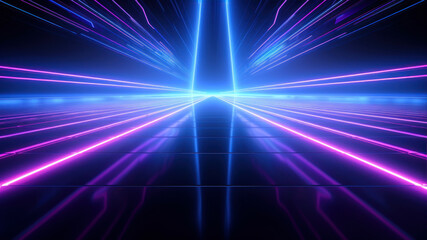 abstract background with glowing neon lines, 3d rendering, computer digital image
