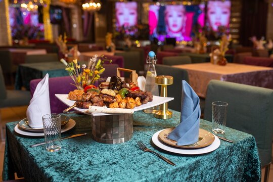 Delectable Turkish Cuisine Served in an Elegant Restaurant Setting