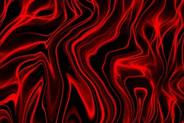 Abstract textured background red wavy lines on black 
