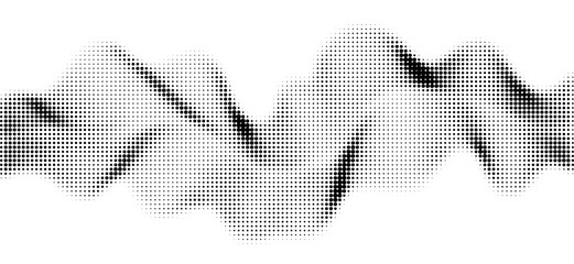 Abstract halftone background. A wave of black dots on a white background. Vector illustration