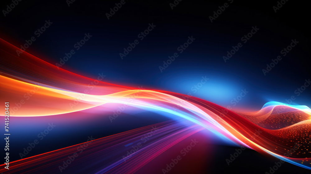 Aufkleber abstract glowing lines on a dark background with space for your text
