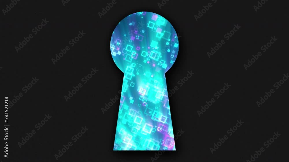 Poster abstract digital keyhole. computer generated 3d render