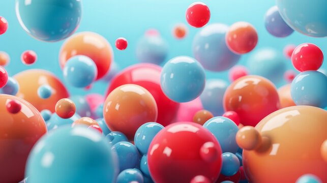 3D abstract image of round colorful balls