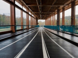  treadmill or cycling track without people.