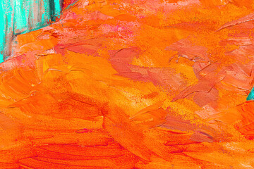 Colorful abstract oil painting art background. Texture of canvas and oil. Abstract background for...