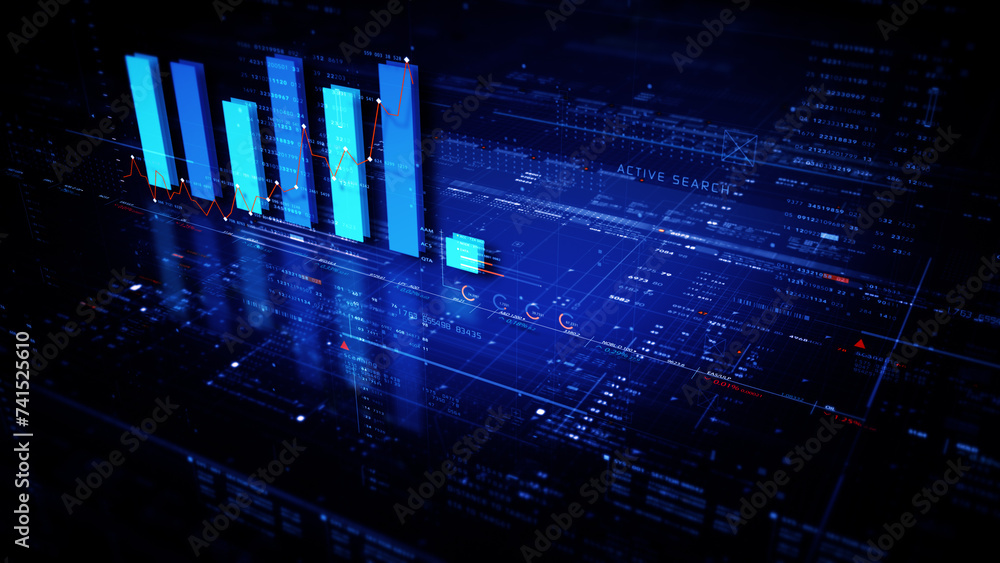 Poster business presentations with this stock market trading info graphic. vibrant animated graphs and char