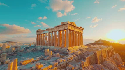 Fotobehang Ruins of the Acropolis in Athens. History of ancient Greece. Stone columns. © Vladimir