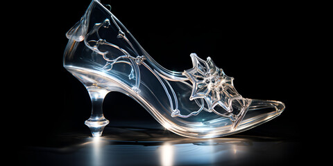 Decorative transparent glass shoes