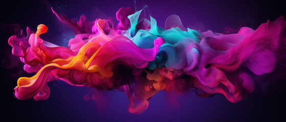 abstract fusion background with waves of colorful smoke and fabric pattern