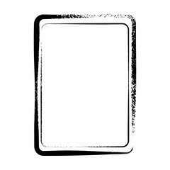 Frame border curved double line grunge shape icon, vertical rectangle decorative doodle element for design in vector illustration
