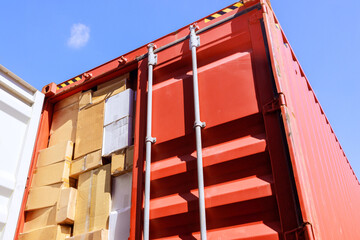Full stacking packs box shipping container ready for export